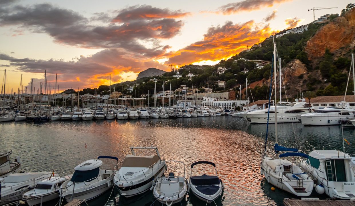 javea port at sunset